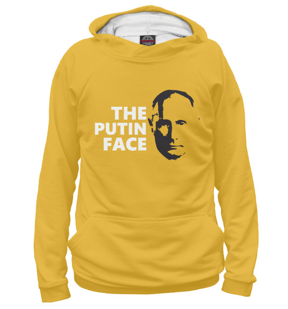 Мужское худи с изображением Putin Face цвета Белый
