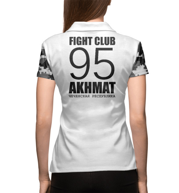 Женское поло с изображением Akhmat Fight Club цвета Белый
