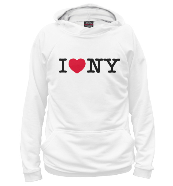 Худи для девочки с изображением I Love New York цвета Белый