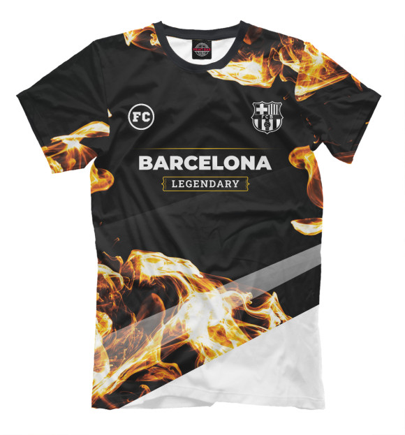 Футболка для мальчиков с изображением Barcelona Sport Fire цвета Белый