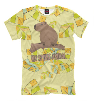 Мужская футболка Капибара в джунглях