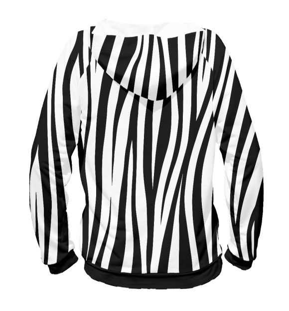 Женское худи с изображением Zebra цвета Белый