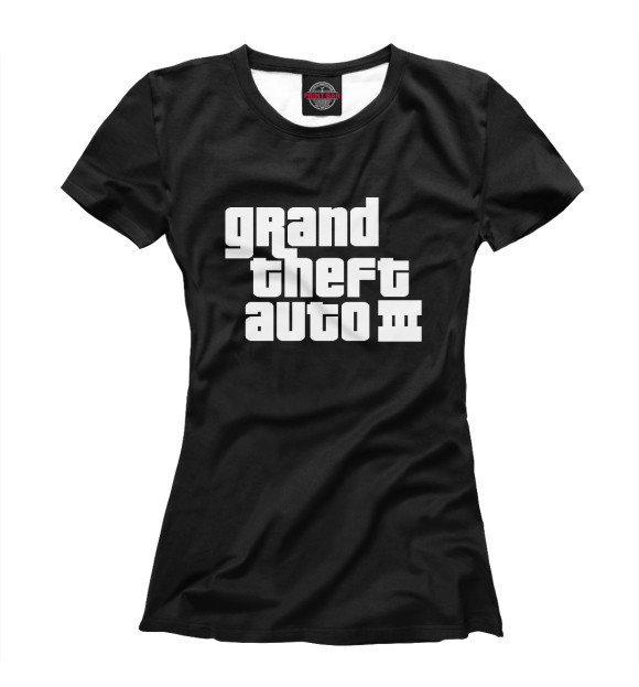 Женская футболка с изображением GTA3 цвета Белый