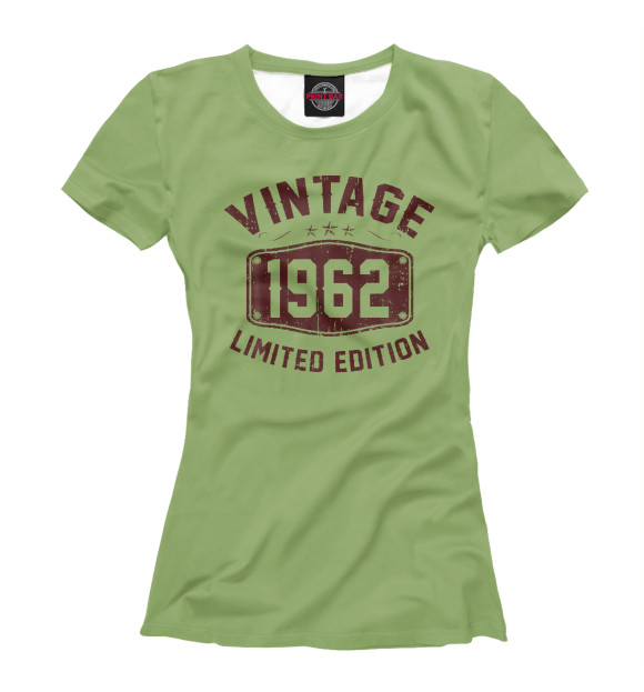 Женская футболка с изображением Vintage 1962 Limited Editio цвета Белый