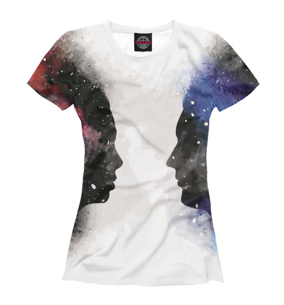 Женская футболка с изображением Worlds Apart цвета Белый
