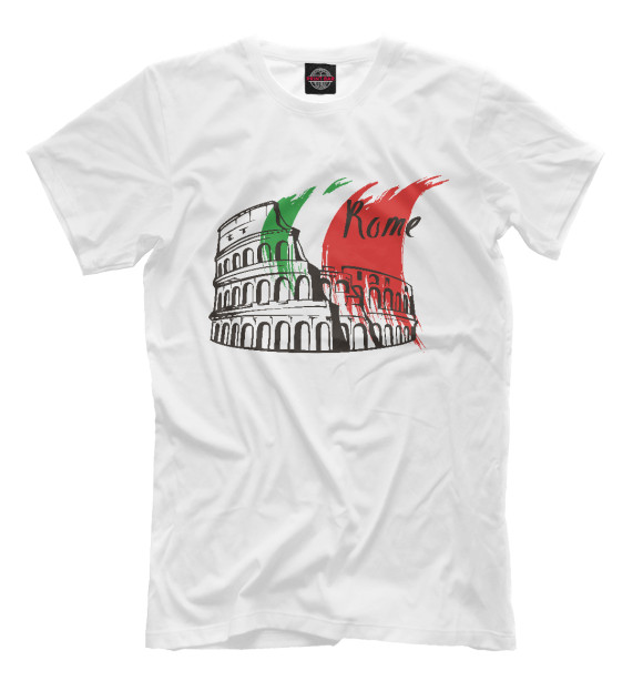 Мужская футболка с изображением Рим - Италия цвета Белый