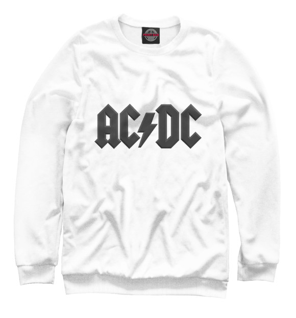 Женский свитшот с изображением AC/DC цвета Белый