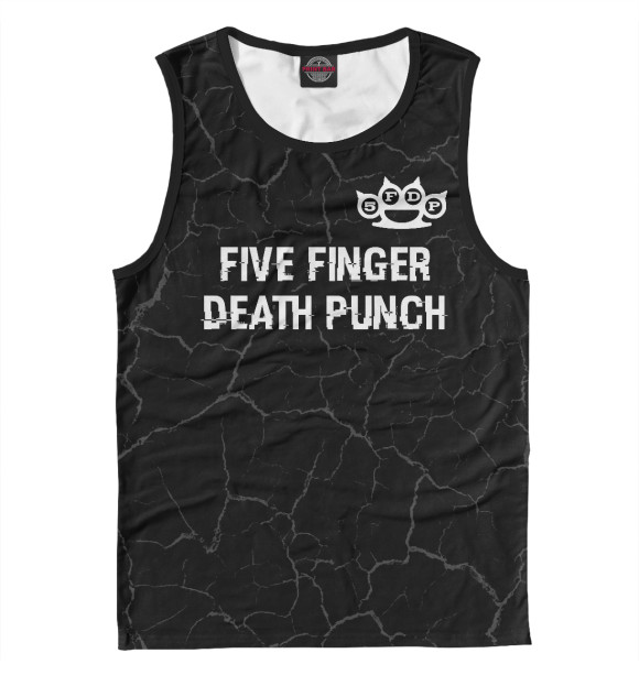 Мужская майка с изображением Five Finger Death Punch Glitch Black цвета Белый