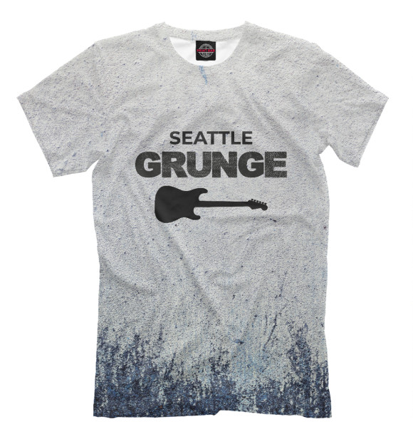 Мужская футболка с изображением Seattle grunge цвета Белый