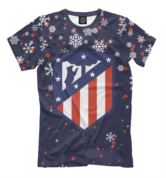 Мужская футболка с изображением Atletico Madrid - Снежный цвета Белый