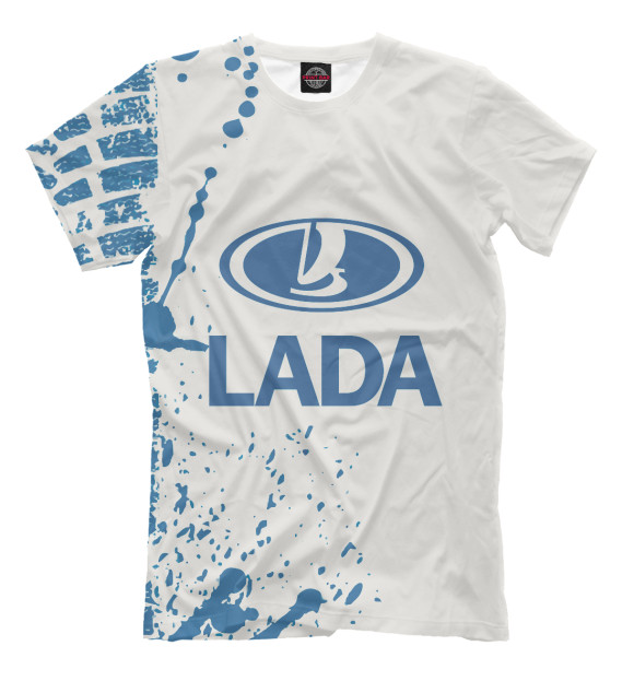 Мужская футболка с изображением Lada цвета Белый