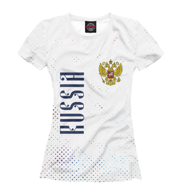 Футболка для девочек с изображением Россия - Герб цвета Белый