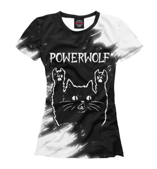 Футболка для девочек Powerwolf + Рок Кот