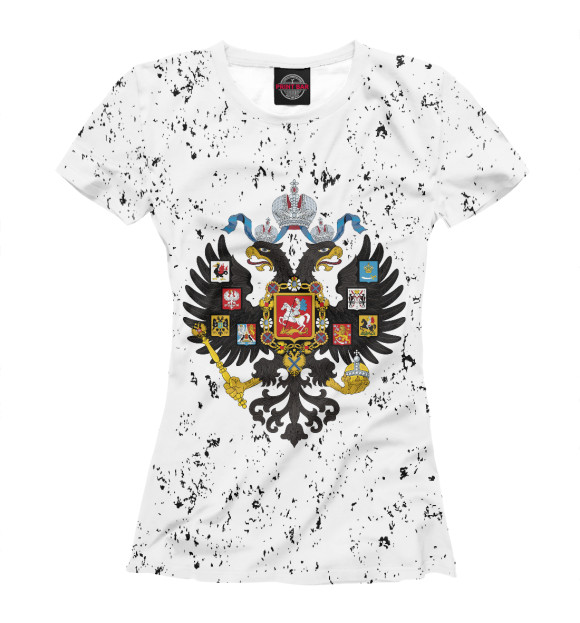 Женская футболка с изображением Российская Империя цвета Белый