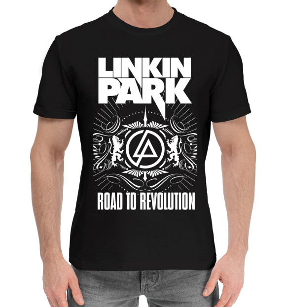 Мужская хлопковая футболка с изображением Linkin Park цвета Черный