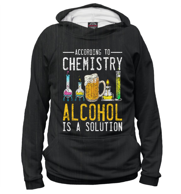 Худи для девочки с изображением Drunk Chemist Drinking Beer цвета Белый