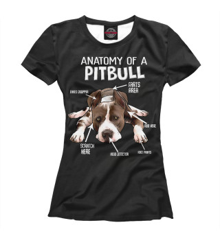 Женская футболка Анатомия Питбуля