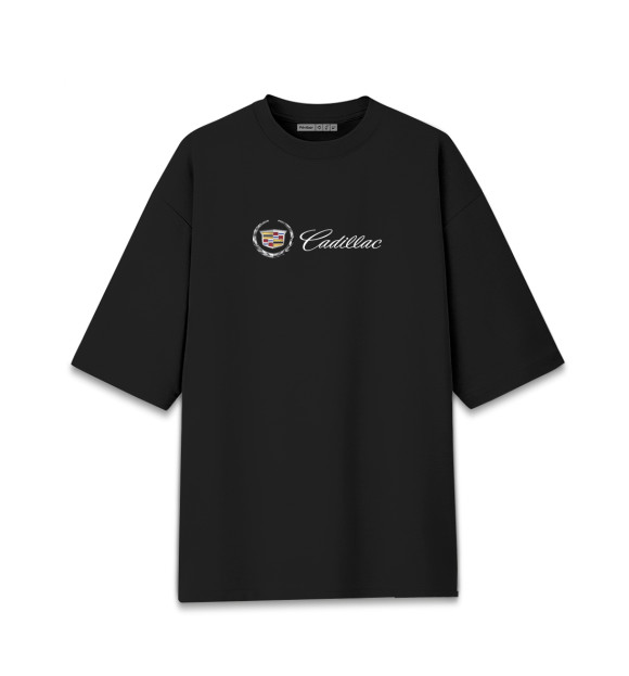 Женская футболка оверсайз с изображением Cadillac цвета Черный