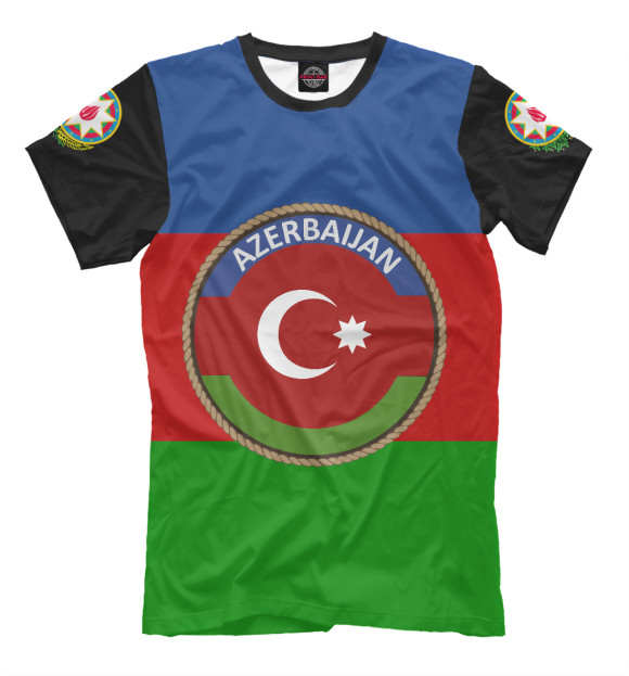 Мужская футболка с изображением Азербайджан цвета Белый