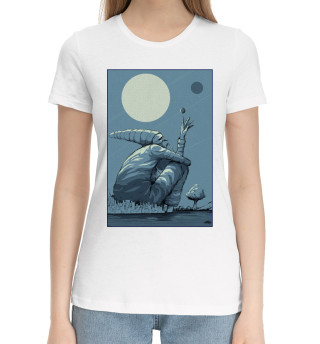 Женская хлопковая футболка Гном и Луна