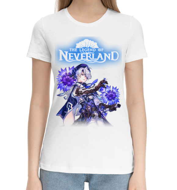 Женская хлопковая футболка с изображением The Legend of Neverland цвета Белый