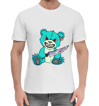 Мужская хлопковая футболка Мишка с ножом