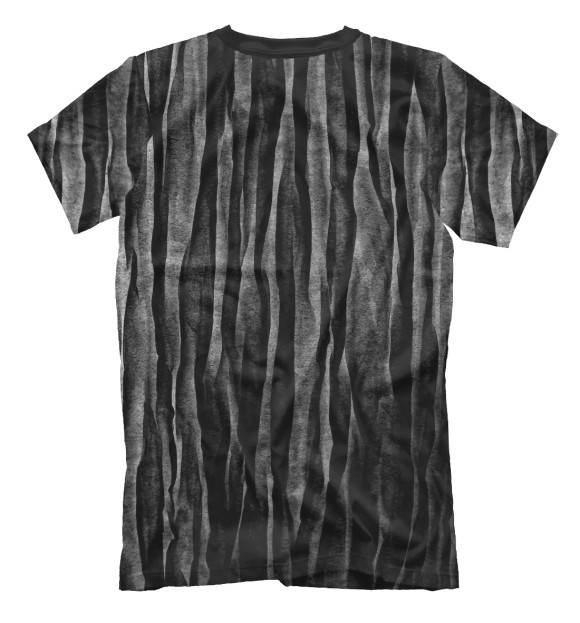 Мужская футболка с изображением Полосы произволные чорные цвета Белый