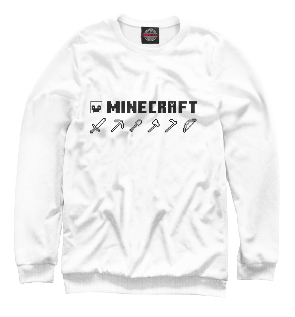 Женский свитшот с изображением Minecraft Hemlet цвета Белый