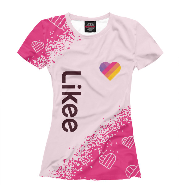 Женская футболка с изображением Likee (Лайки) цвета Белый