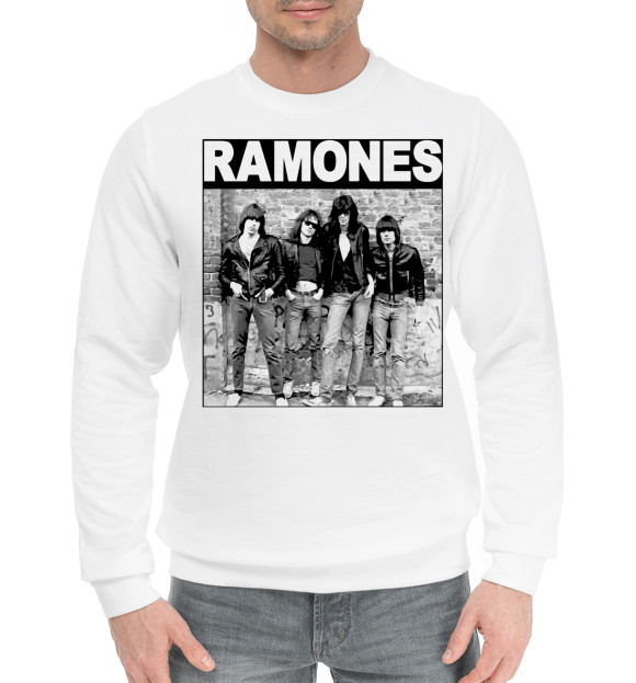 Мужской хлопковый свитшот с изображением Ramones - Ramones цвета Белый
