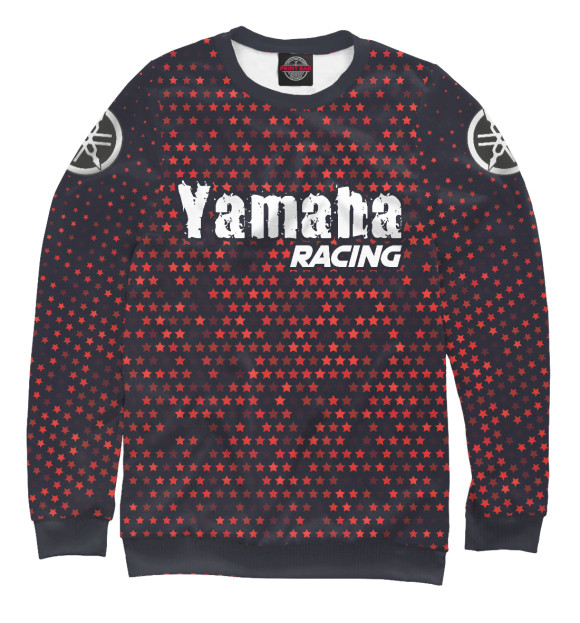 Мужской свитшот с изображением Ямаха | Yamaha Racing цвета Белый