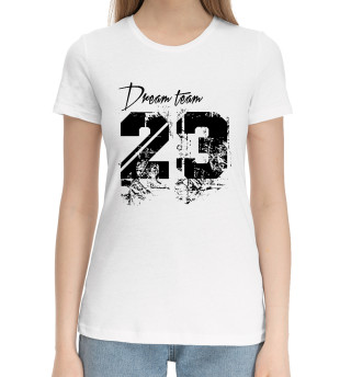 Женская хлопковая футболка Dream team 23