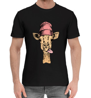 Хлопковая футболка для мальчиков Жираф дразнит языком