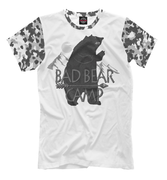 Мужская футболка с изображением Bad Bear camp цвета Белый
