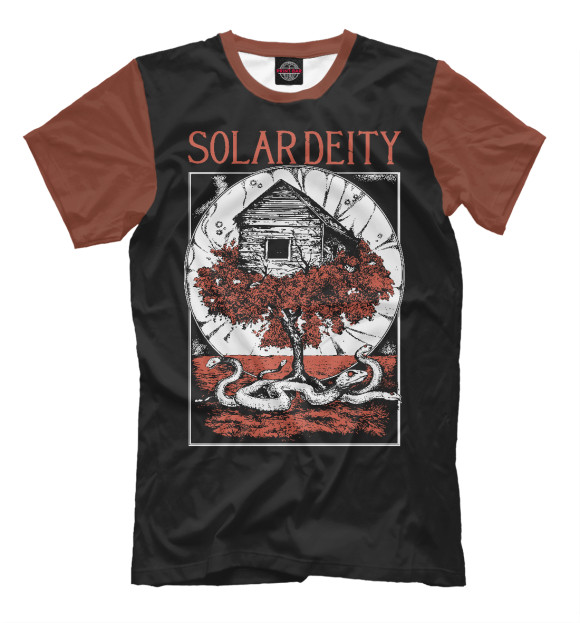 Мужская футболка с изображением Solar Deity цвета Белый