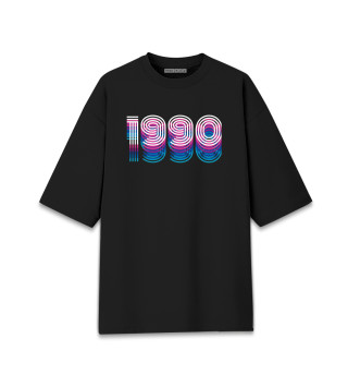 Женская футболка оверсайз 1990 Ретро Неон