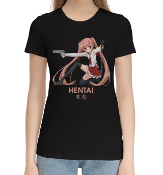 Женская хлопковая футболка Hentai