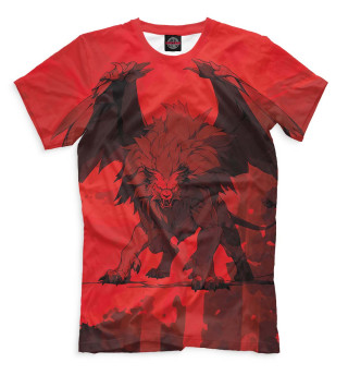 Мужская футболка Злой лев с крыльями