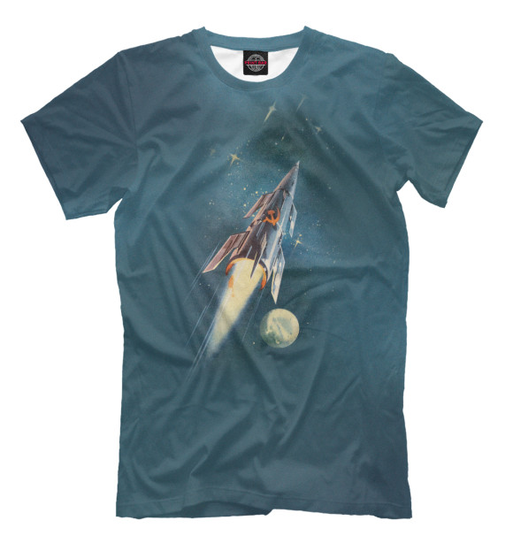 Мужская футболка с изображением Наш Космос.Ретро. цвета Белый