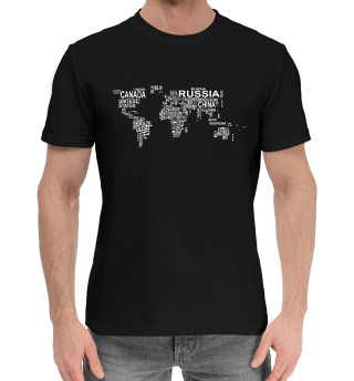 Хлопковая футболка для мальчиков Страны мира карта