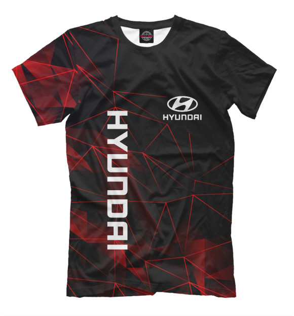 Мужская футболка с изображением Хендай, Hyundai цвета Белый