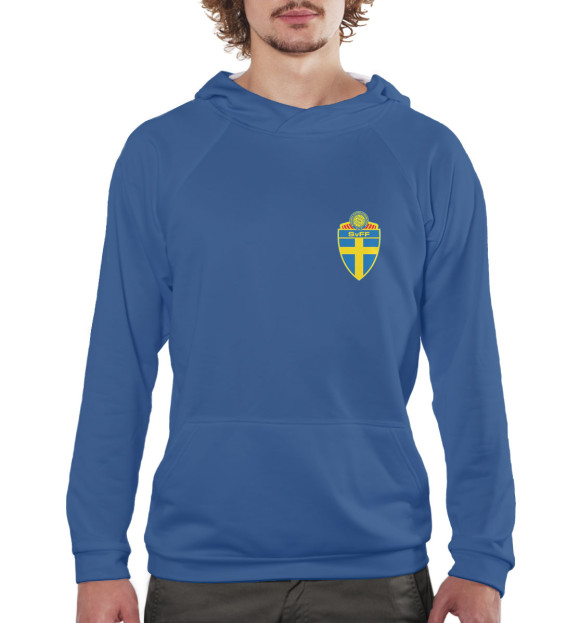 Мужское худи с изображением Сборная Швеции цвета Белый