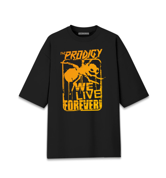 Мужская футболка оверсайз с изображением We Live Forever! цвета Черный