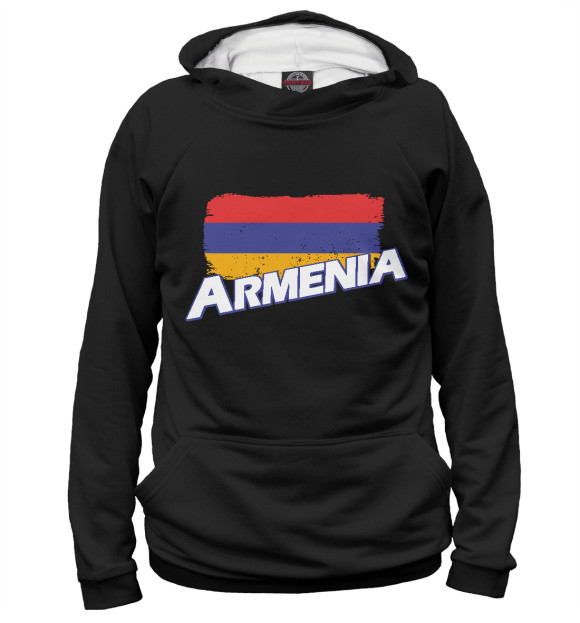 Женское худи с изображением Armenia цвета Белый