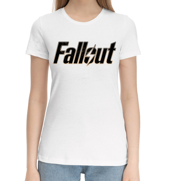 Женская хлопковая футболка с изображением Fallout цвета Белый