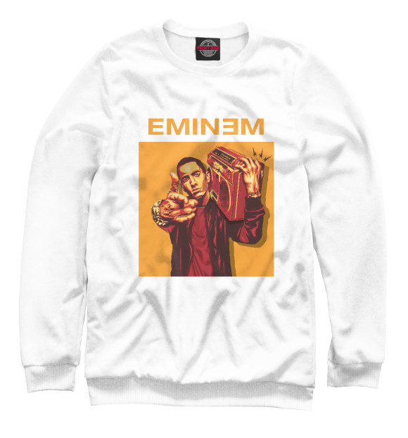 Мужской свитшот с изображением Eminem цвета Белый