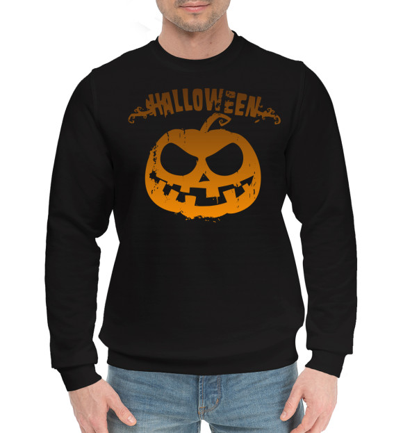 Мужской хлопковый свитшот с изображением Halloween цвета Черный