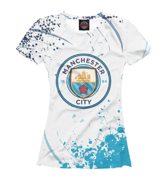 Футболка для девочек с изображением Manchester City цвета Белый