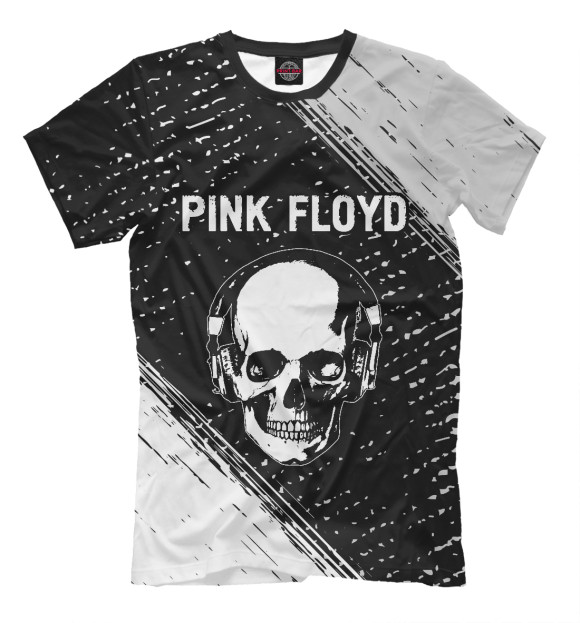 Мужская футболка с изображением Pink Floyd | Череп цвета Белый