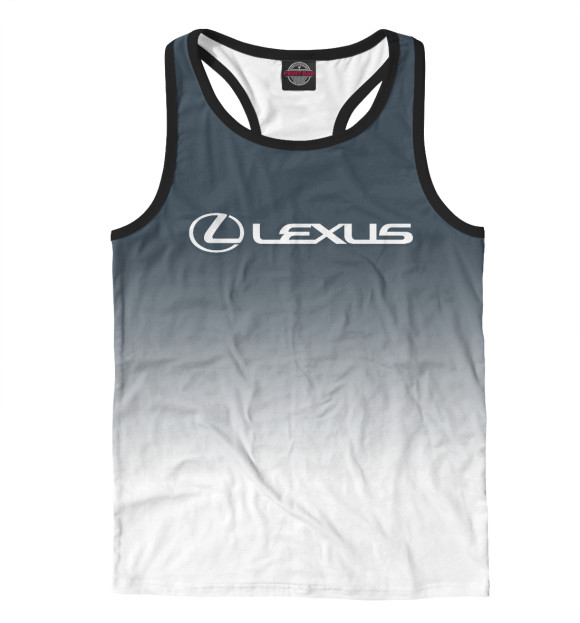 Мужская майка-борцовка с изображением Lexus / Лексус цвета Белый